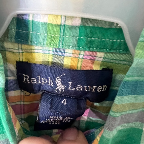 Polo Ralph Lauren boys Easter plaid shirt size 4 - Picture 3 of 4